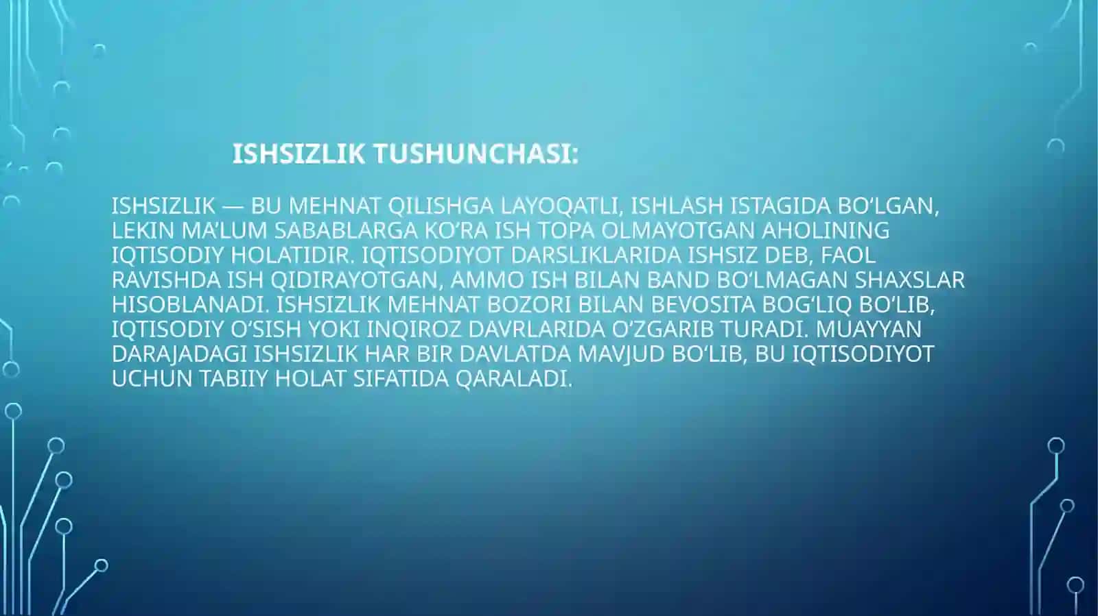 Ishsizlikning friksion va tarkibiy turlari 2