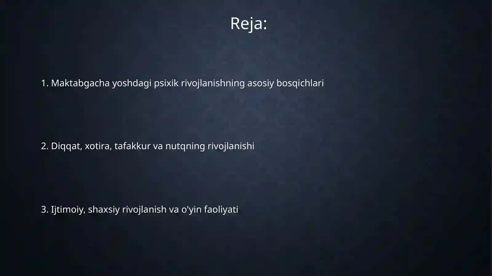 Maktabgacha yosh davrdagi psixik rivojlanish xususiyatlari 2
