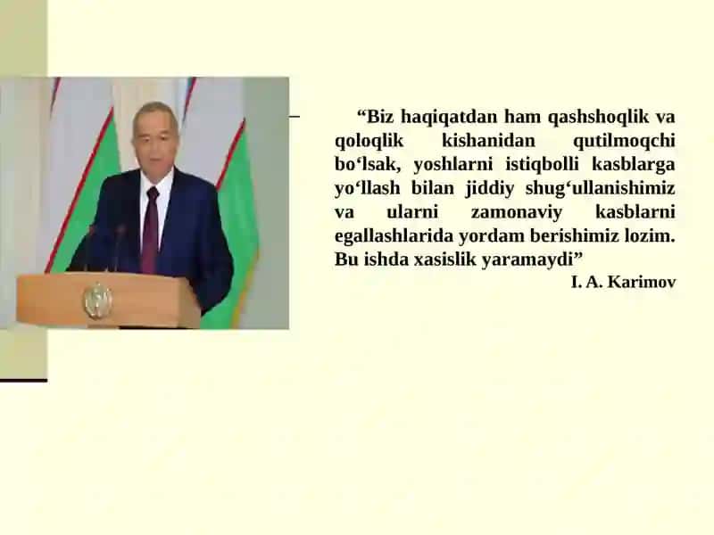 MEHNAT TA’LIMIDA SINFDAN TASHQARI ISHLARNI TASHKIL ETISH TEXNOLOGIYASI 2