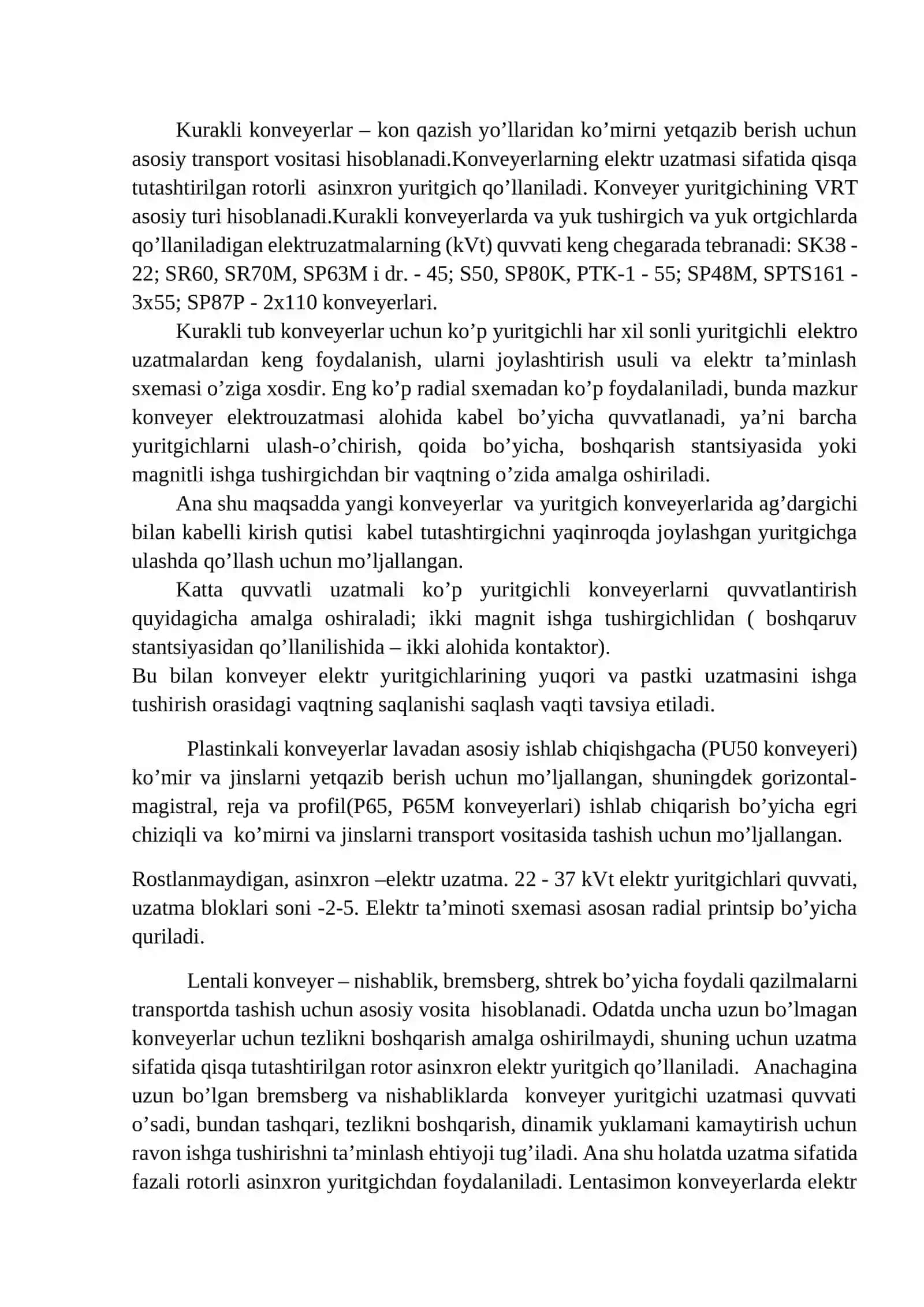 Konveyer transportining elektr jihozlari 2