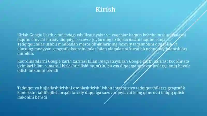 Google Earth Dasturida Olingan Yodgorliklar Xaritasini Koordinatalar Tizimi Bilan Bog'Lash 2