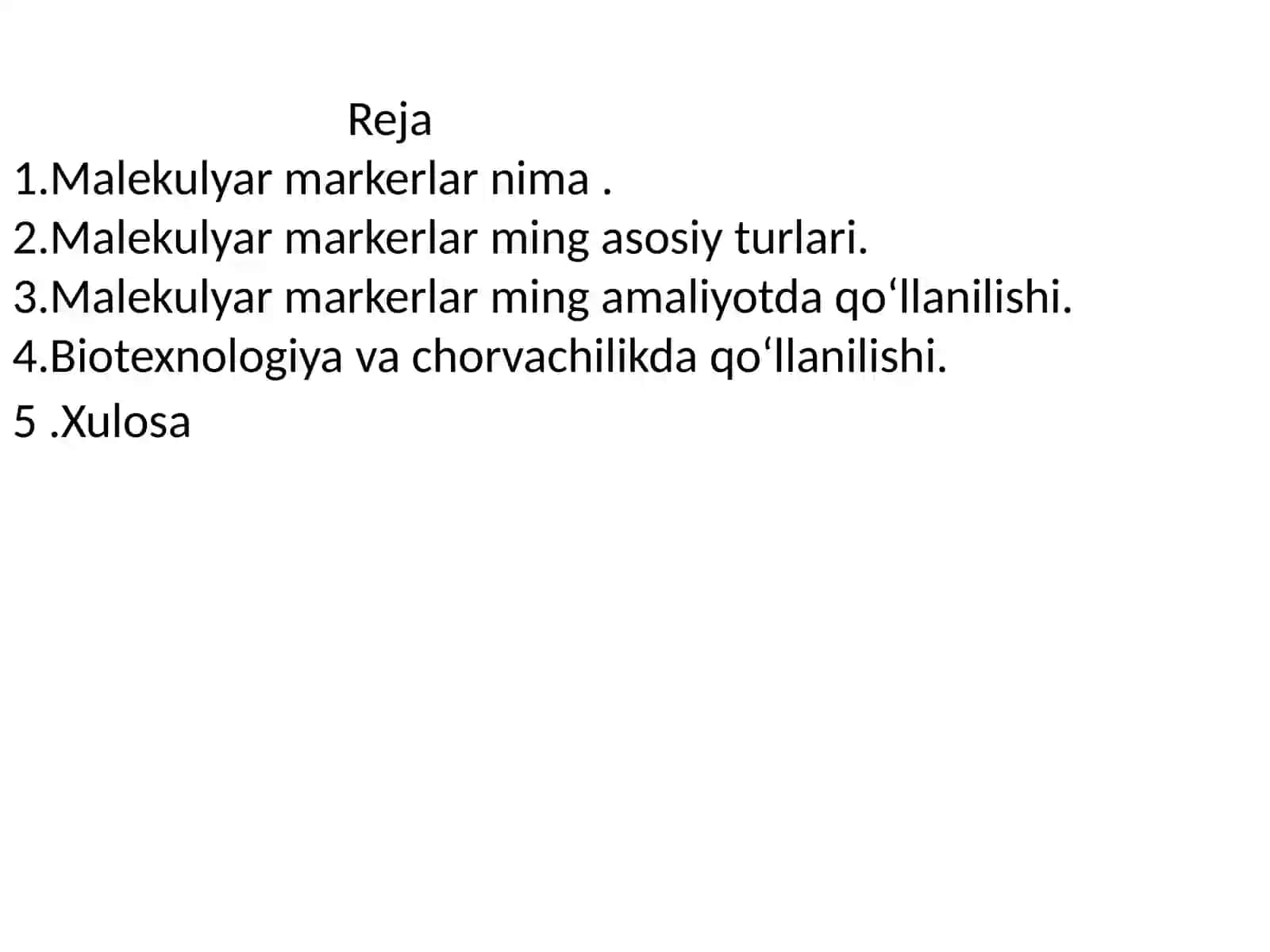 Malekulyar markerlar va ularning amaliyotda qoʻllanilishi 2