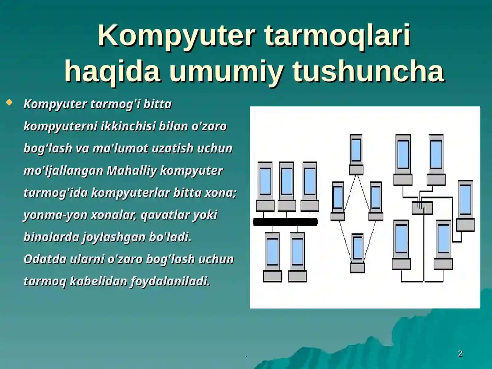 Kompyuter tarmoqlari, uning asosiy tushunchalari va turlari 2
