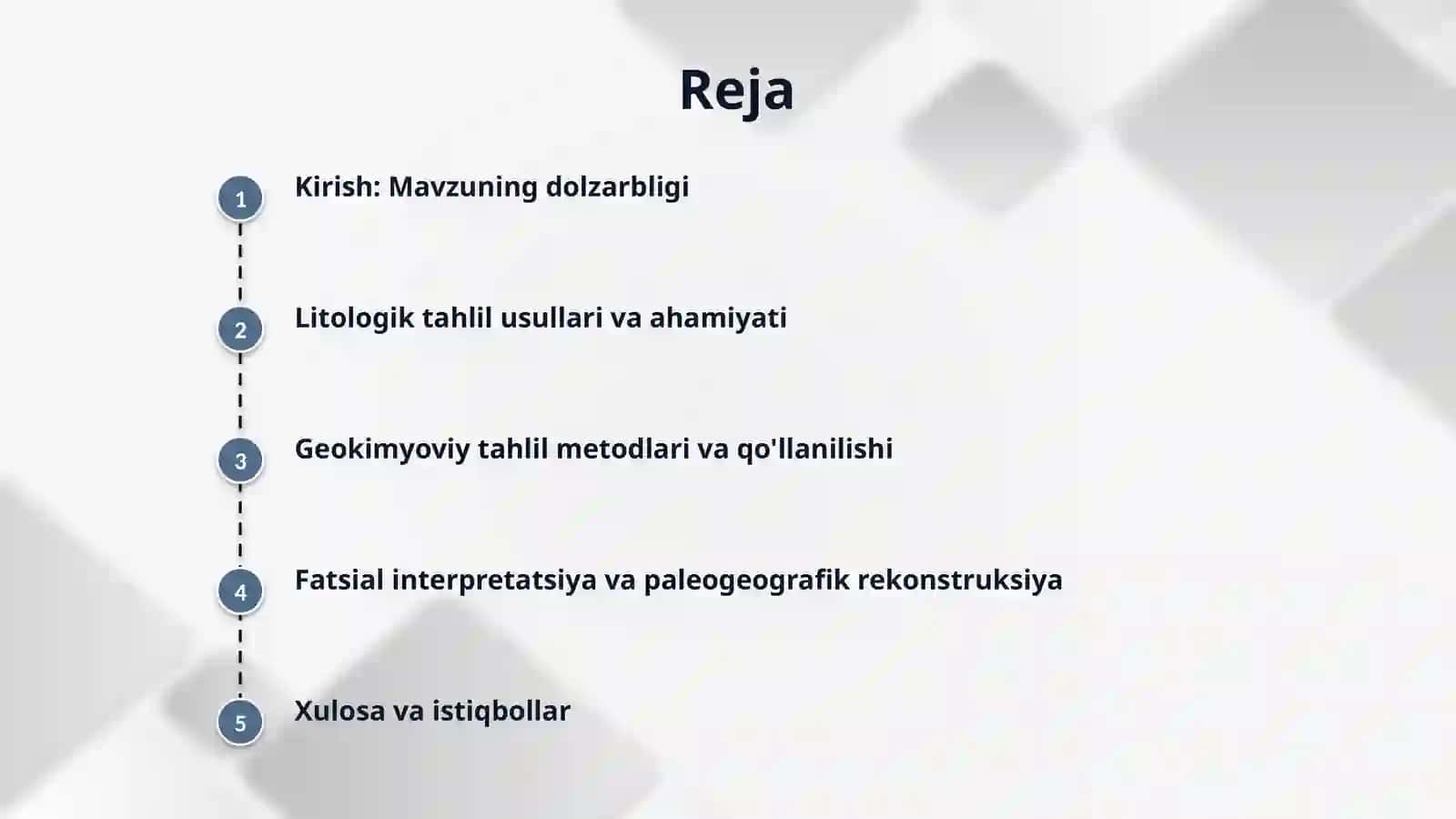 Choʻkindi jinslarni litologik va giokimyoviy fatsial tahlil 2