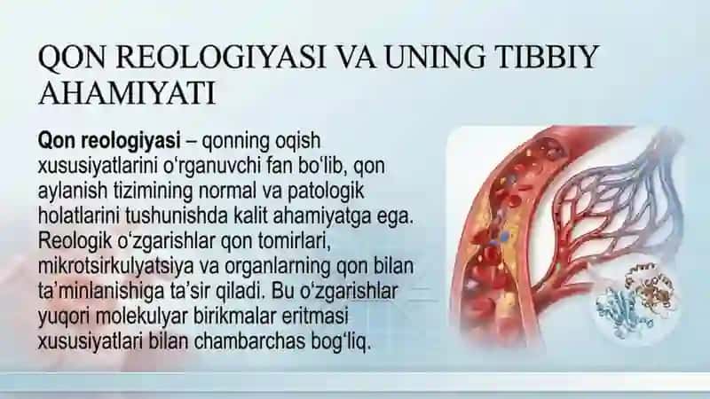 Yuqori molekulyar birikmalar eritmalarining hossalari. Qonning reologik xossalari 2
