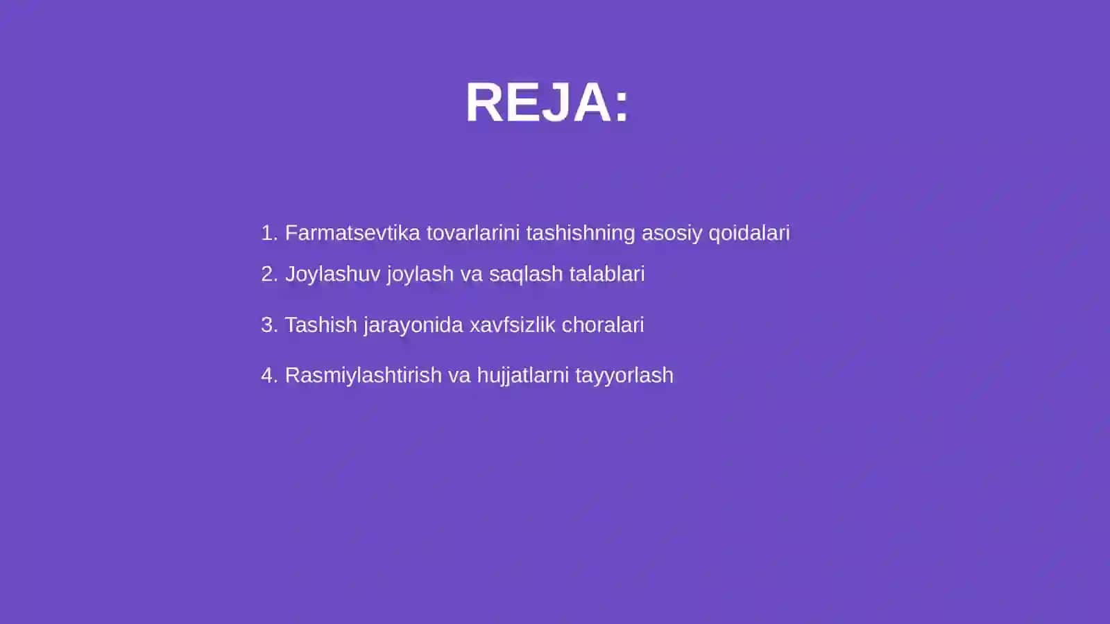 Farmatsevtika tovarlarini tashish, joylash va rasmiylashtirish tartiblari 2
