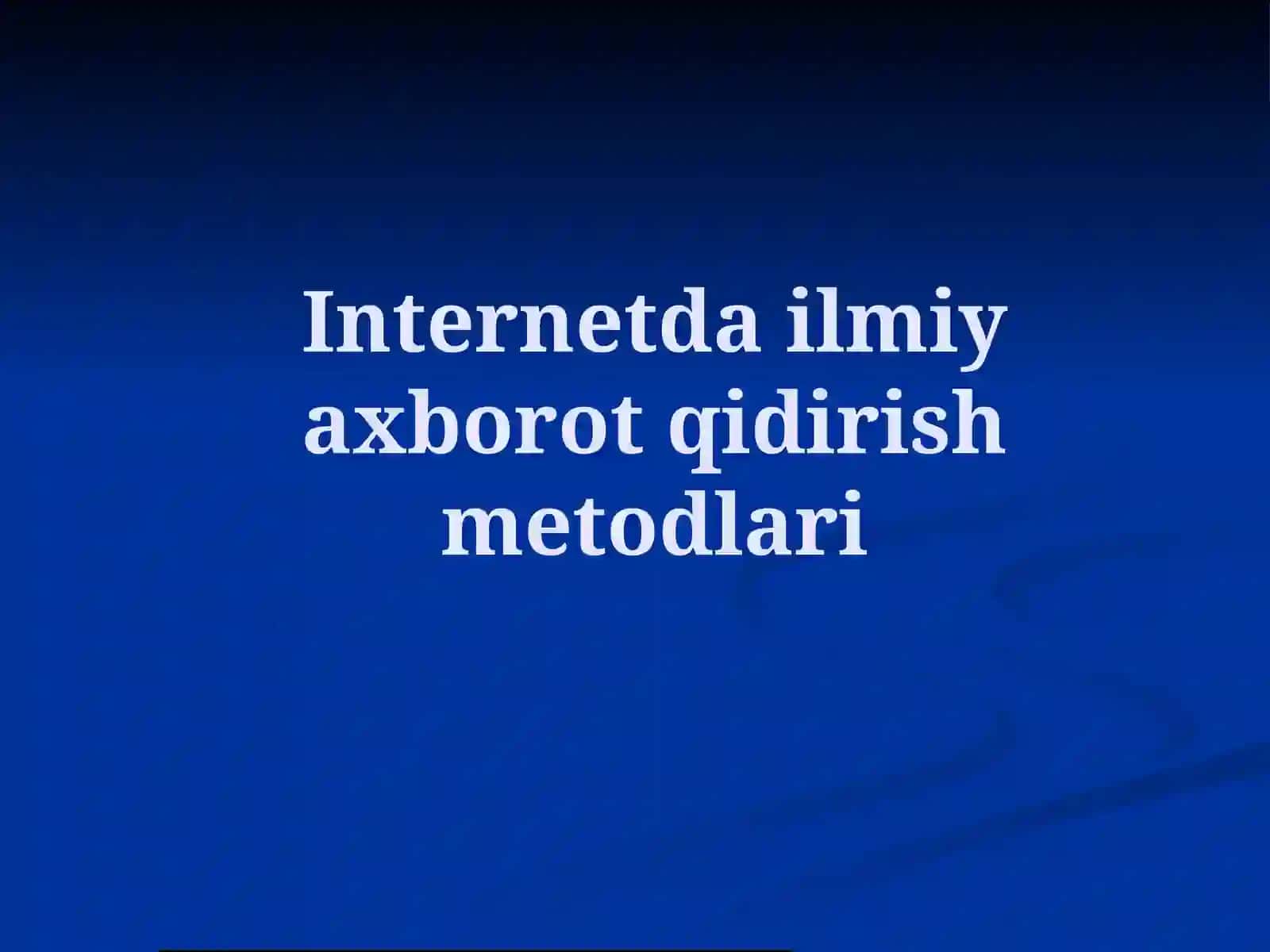 Mediasavodxonlik va axborot madaniyati fanidantayyorlagan taqdimot 2