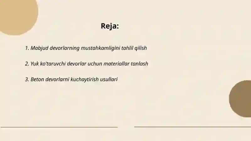Mabjud devorlarning mustahkamligini tahlil qilish 2