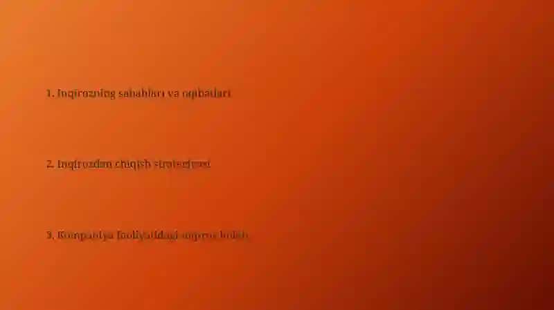 Korxona faoliyatida inqirozli vaziyati 2