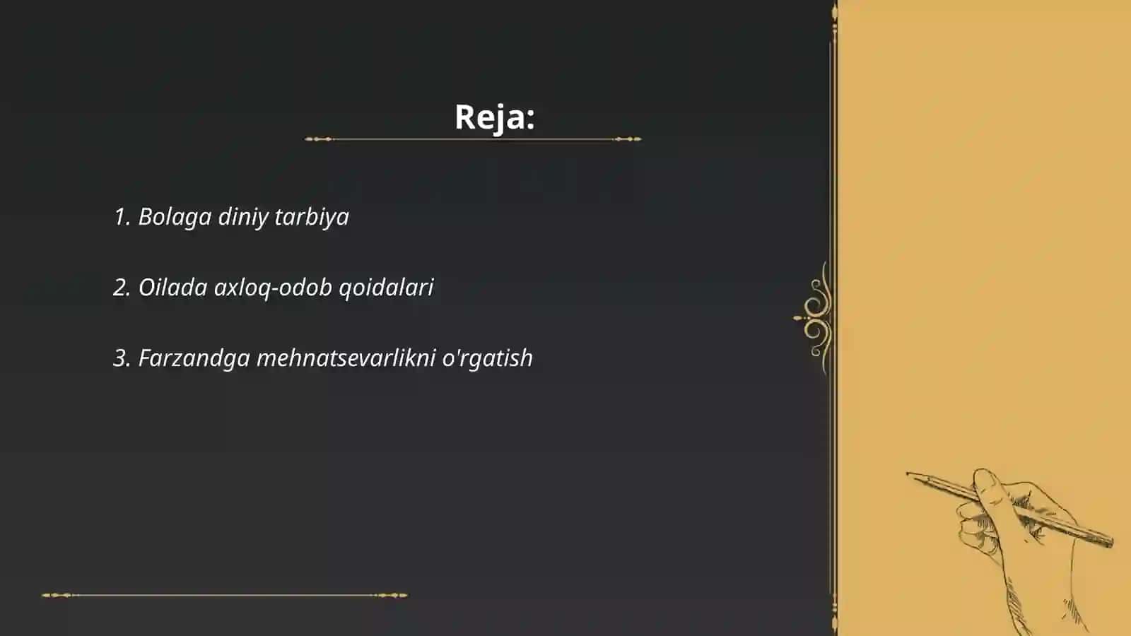 Oilada farzand tarbiyasi 2
