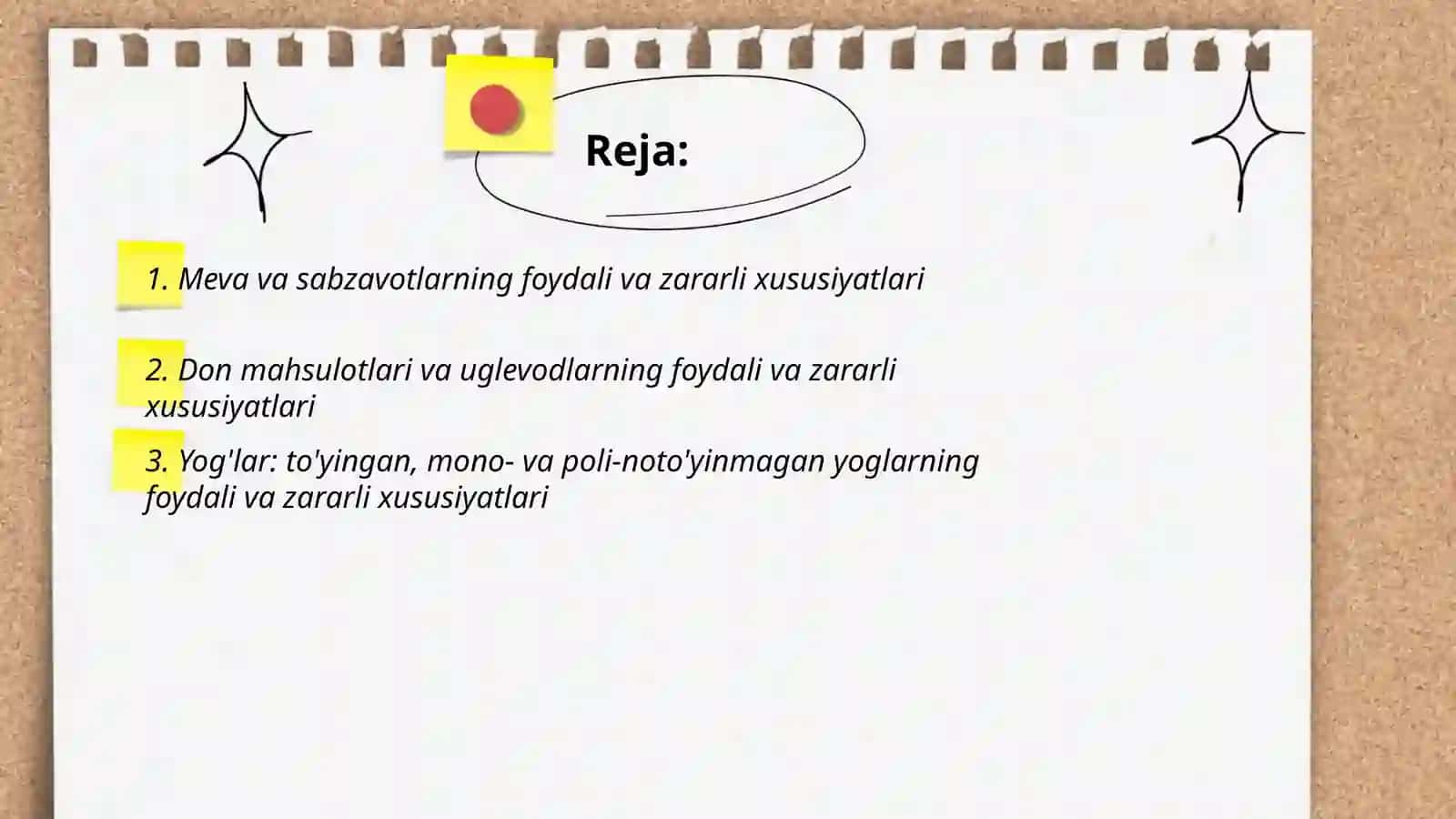 Oziq ovqat mahsulotlari tarkibida foydali va zararli xususiyatlari Toshmamatova Mohina 2
