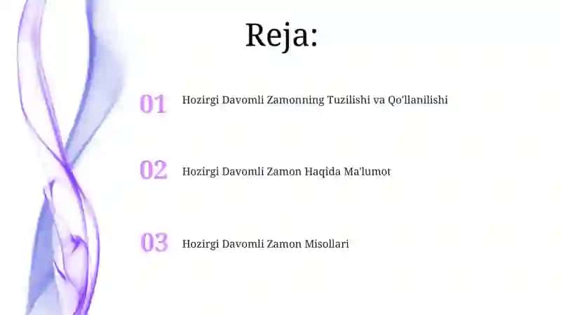 Hozirgi Davomli Zamonning Tuzilishi va Qo'llanilishi 2