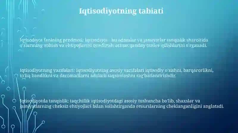 Iqtisodiyot Fanining Predmeti Va Vazifalari 2