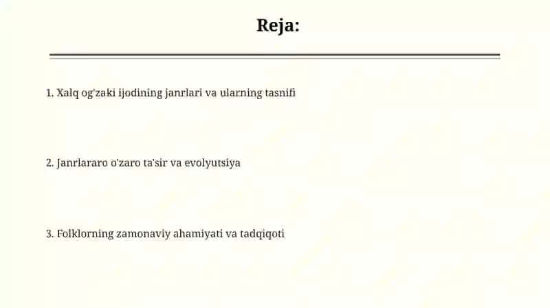 Xalq og‘zaki ijodining janrlari 2