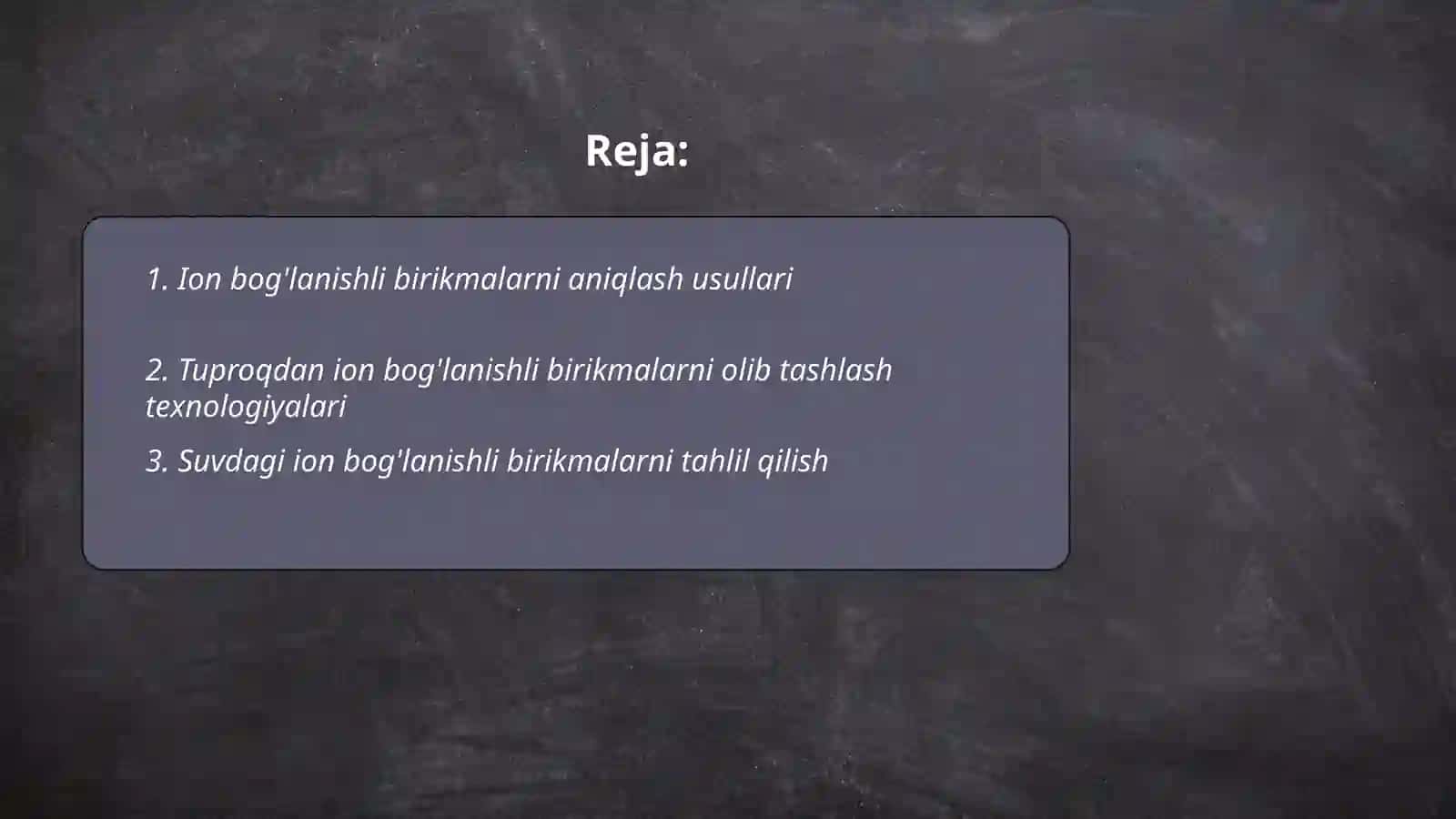 Ion bog'lanishli birikmalarni aniqlash usullari 2
