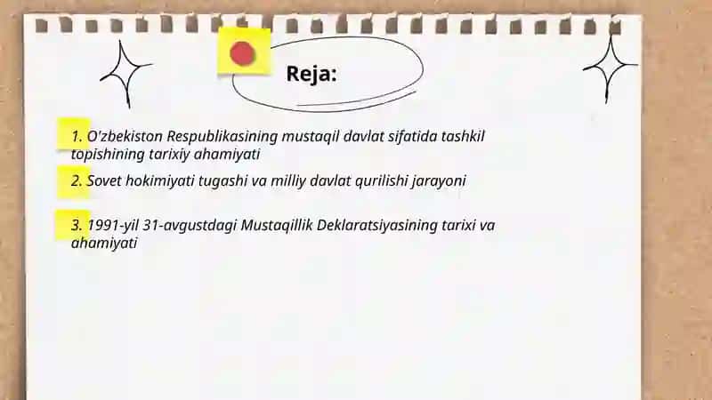 O'zbekiston Respublikasining tashkil topishinig tarixiy axamyati 2