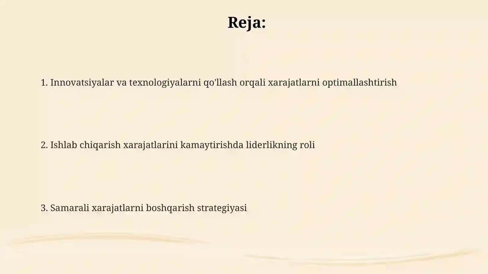 Ishlabchiqarish xarajatlarini minimalashtirish 2