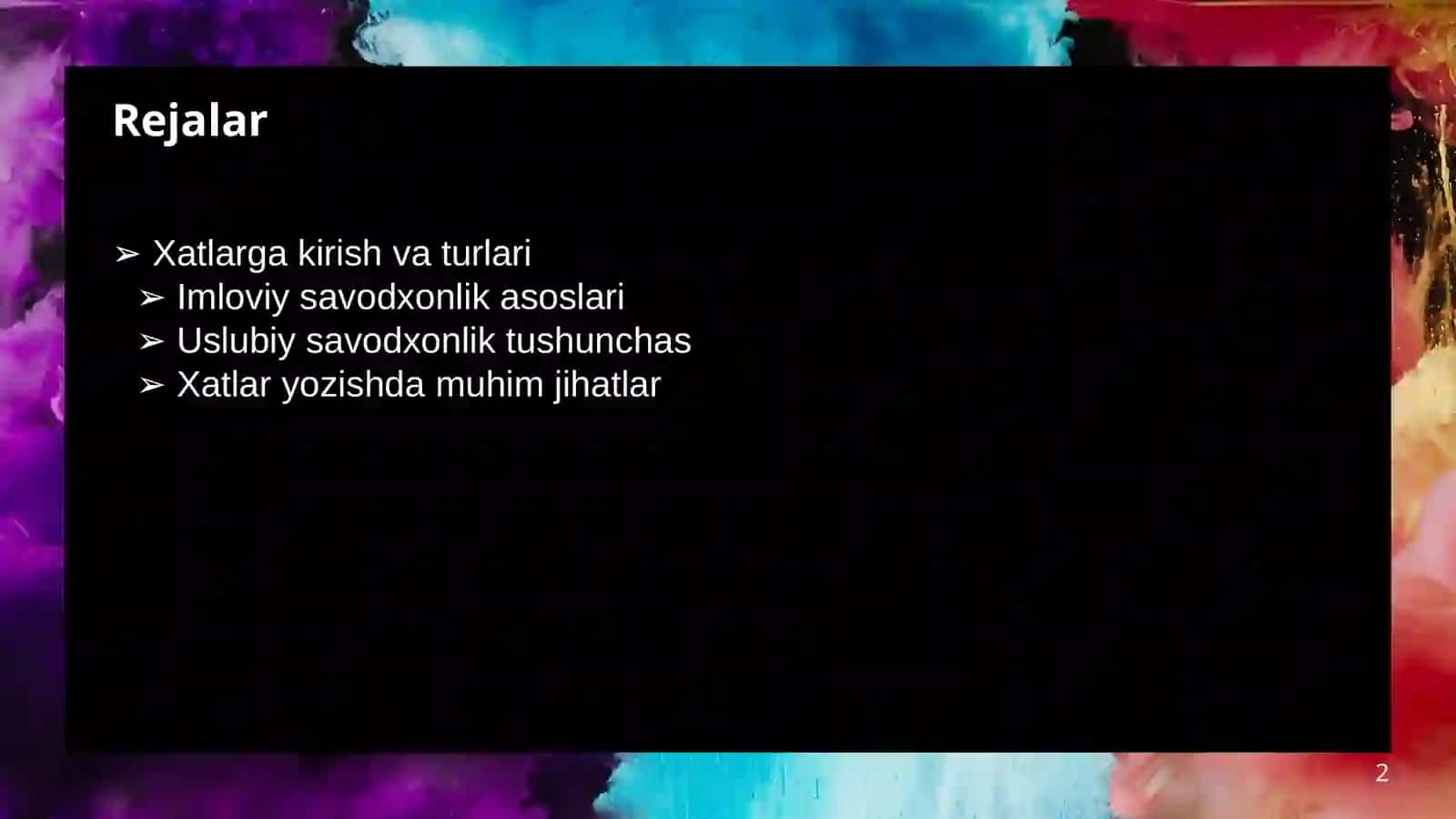 XATLAR BILAN ISHLASHDA IMLOVIY VA USLUBIY SAVODXONLIK 2