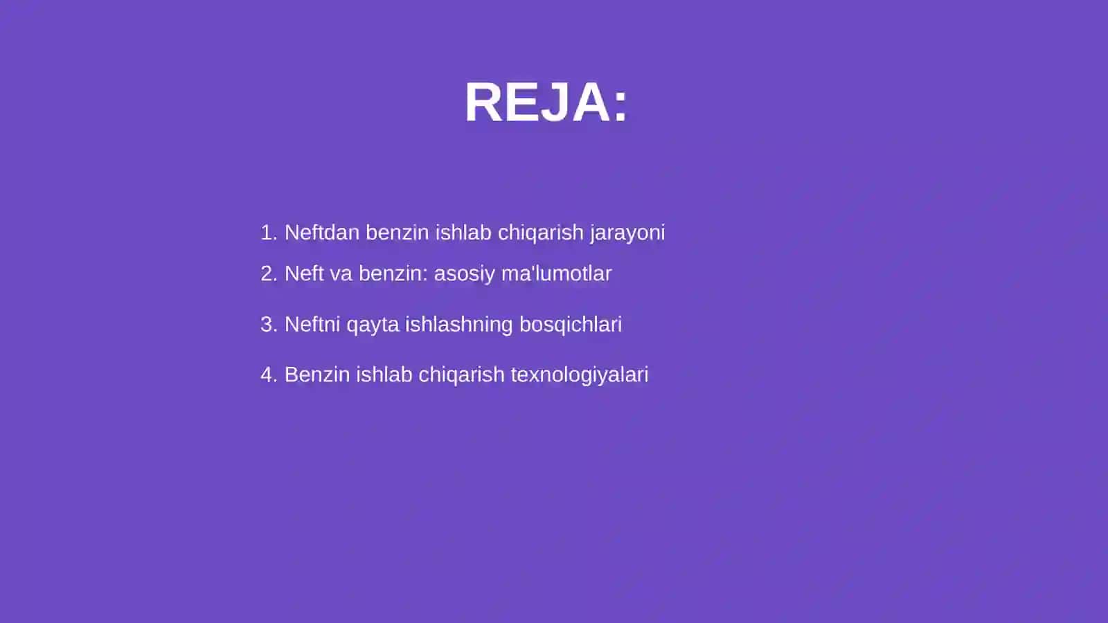 Neftdan benzin ishlab chiqarish 2