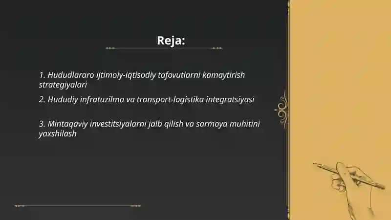 Hududlarni iqtisodiy rivojlantirish bo‘yicha davlat siyosati 2