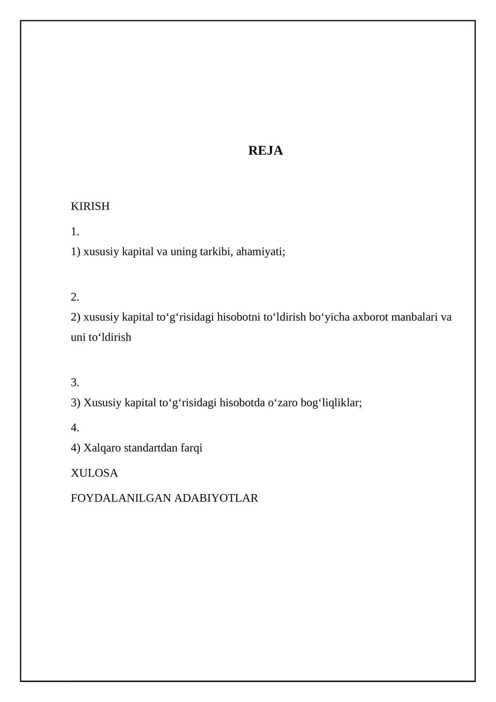 Xususiy kapital to'g'risidagi hisobot (14-BHMS) 2