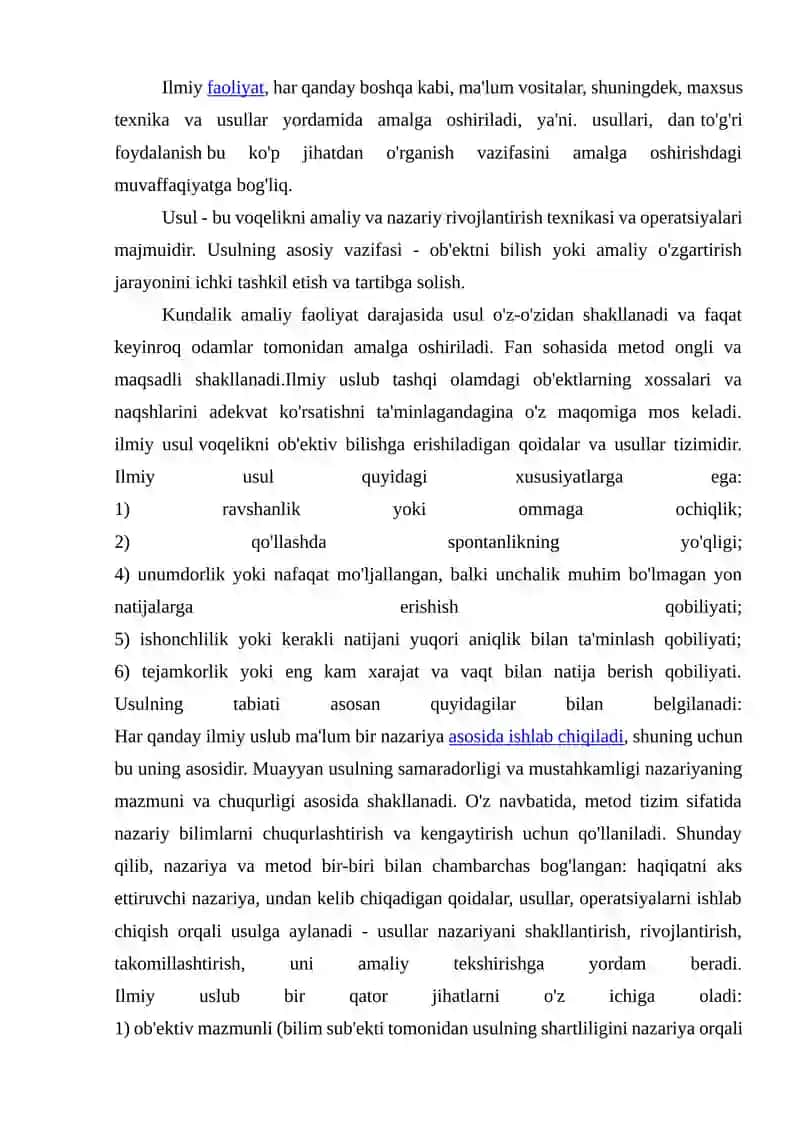 FAN METODOLOGIYASI VA ILMIY TADQIQOTLAR METODIKASI 2