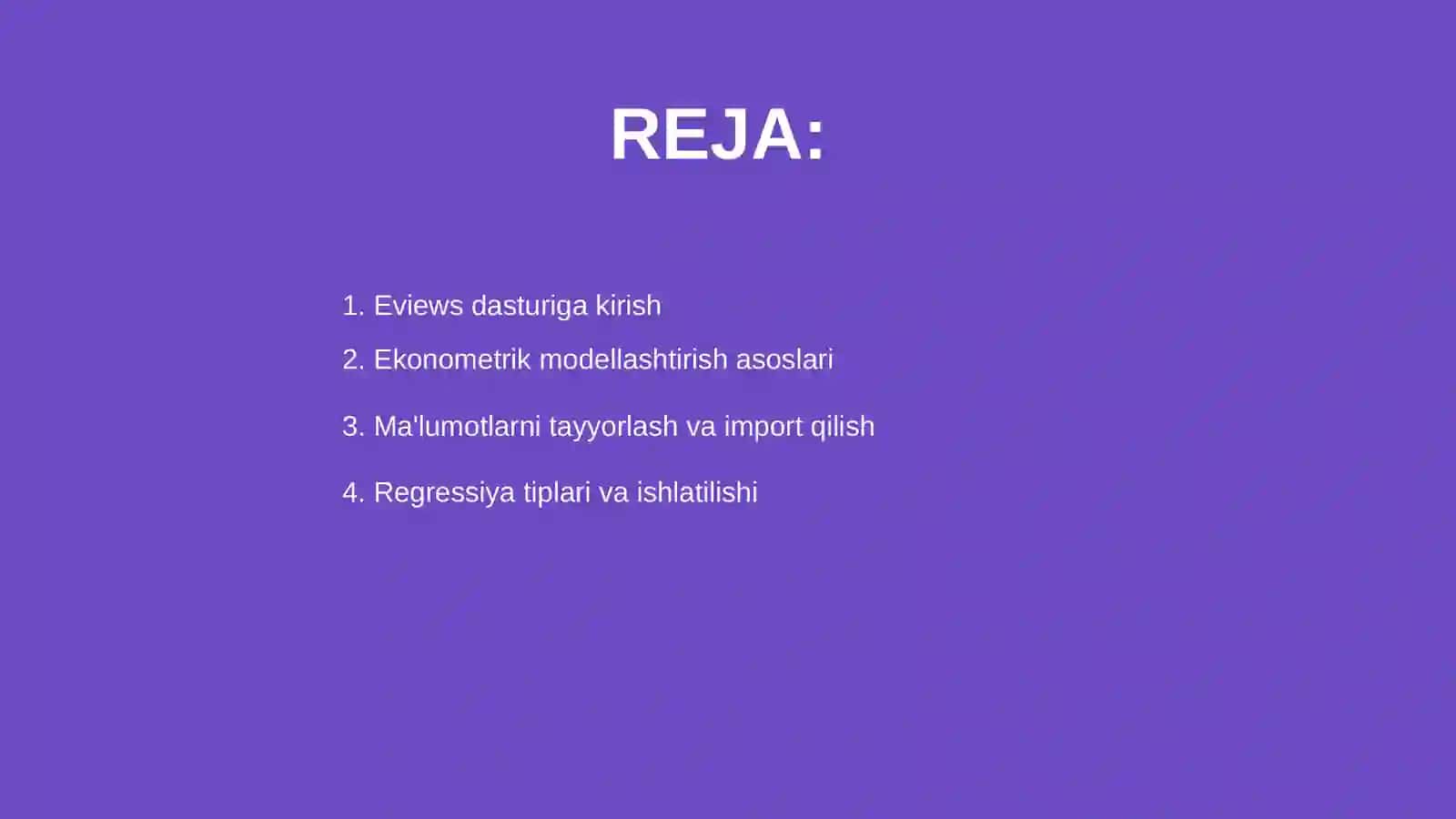 Eviews-ekonometrik modellashtirish dasturi imkoniyatlari 2