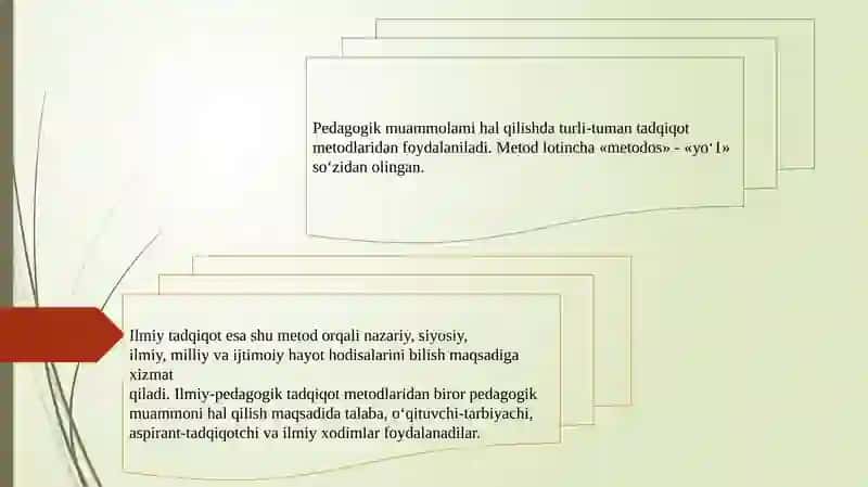 Pedagogika fanining ilmiy tadqiqot metodlari va ularning tasnifi 2