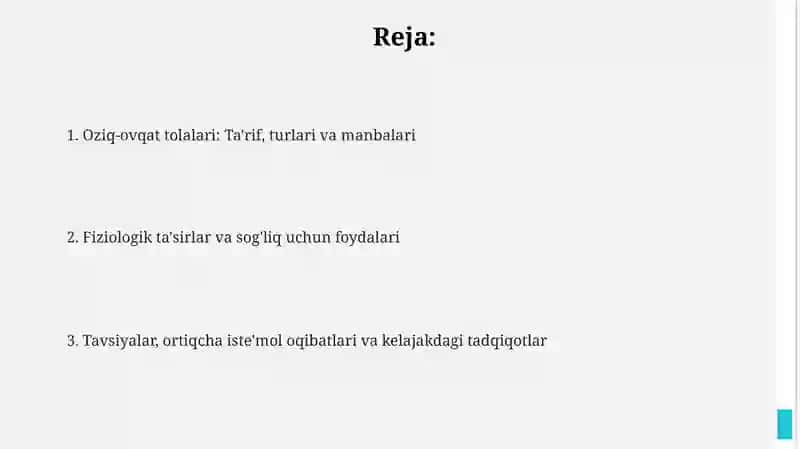 Oziq tolalari va ularning ovqʼtlanishdagi o‘rni 2