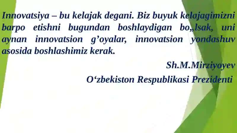 INNOVATSION IQTISODIYOT FANIGA KIRISH 2