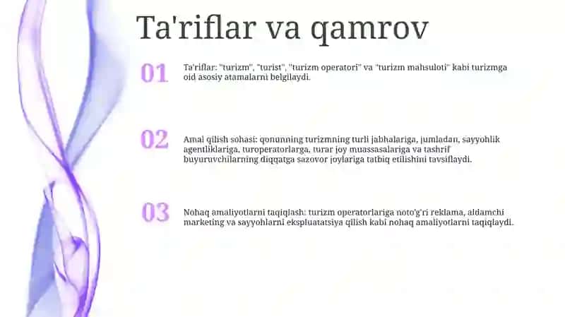 Turizm To'G'Risidagi Qonunni 23-Moddasi 2