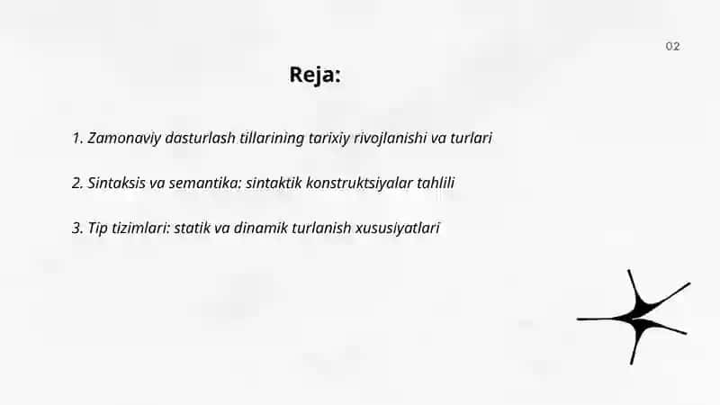 Zamonaviy dasturlash tillarining tahlili 2