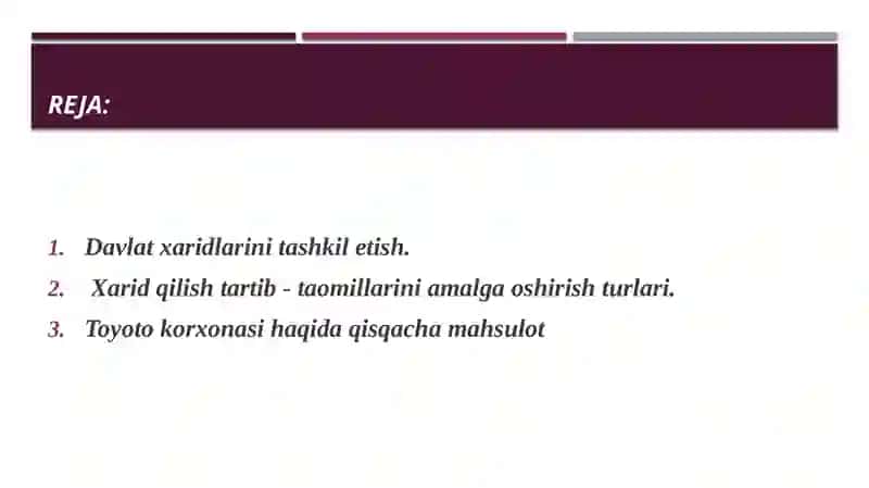 Davlat xaridlarini tashkil etishning huquqiy asoslari 2