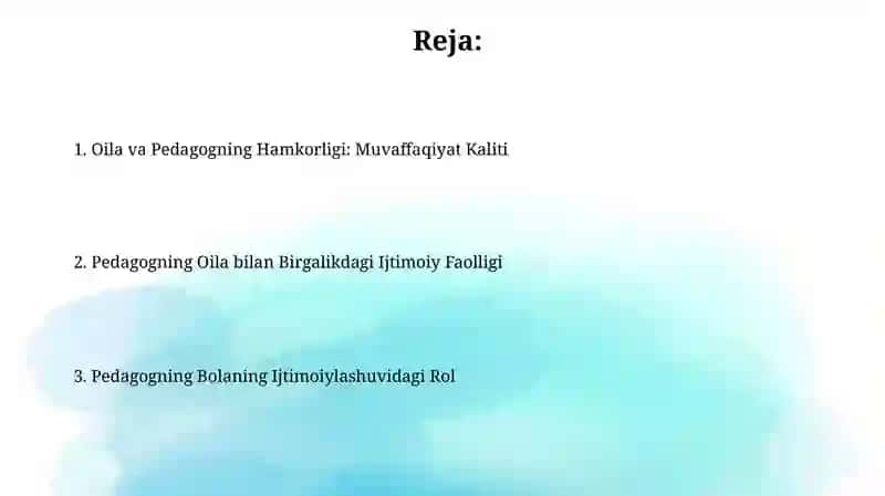 Pedagogikaning oila bilan olib boradigan ijtimoiy faoliyati 2