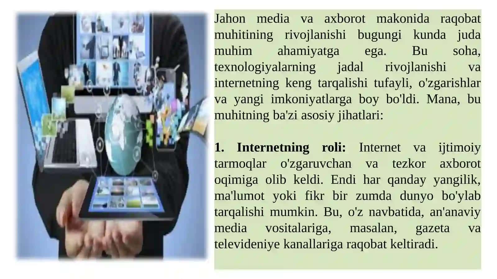 Jahon MEDIA VA AXBOROT MAKONIDA RAQOBAT MUHITI 2