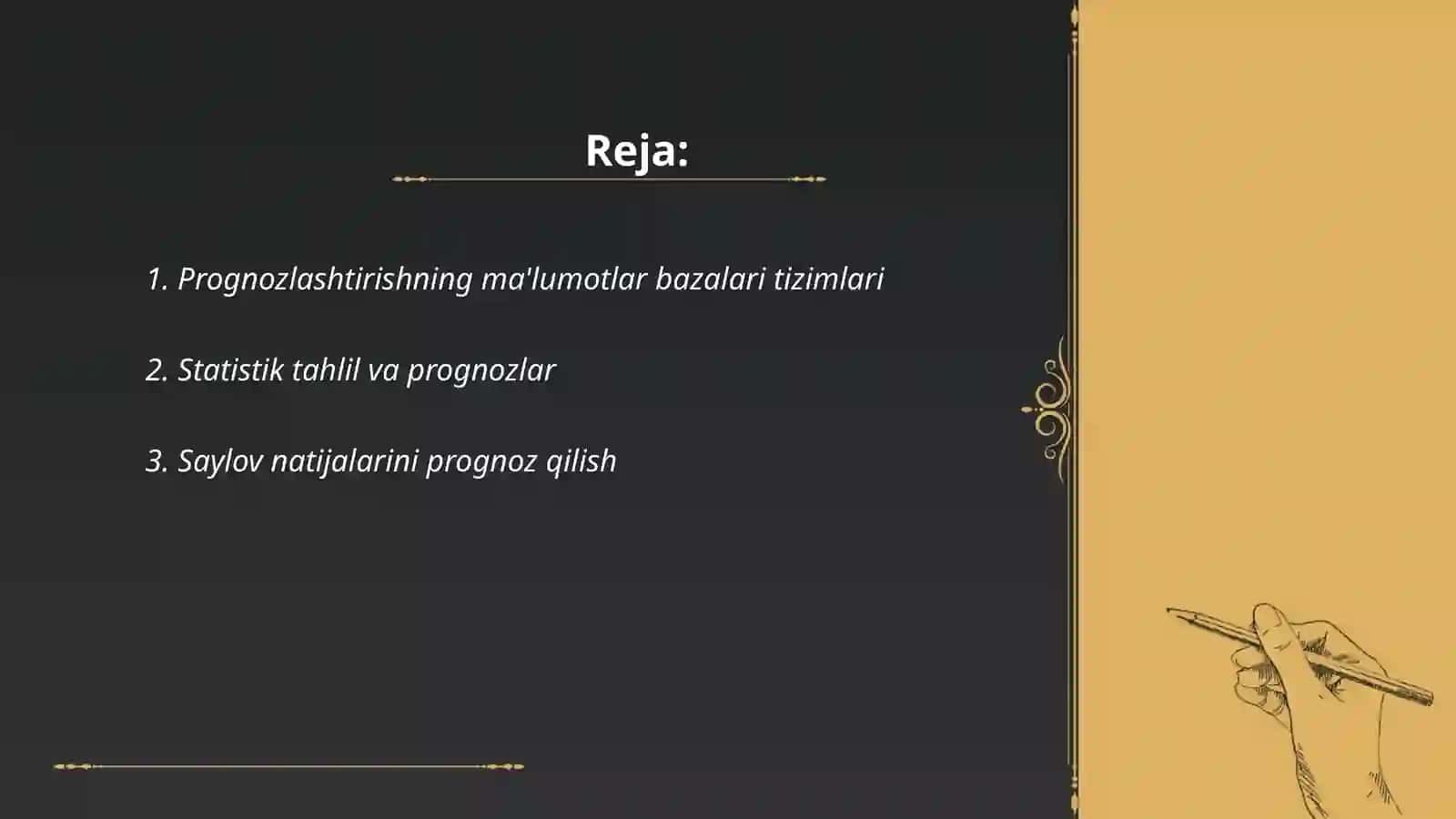 Prognozlashtirishning axborot bazasi 2