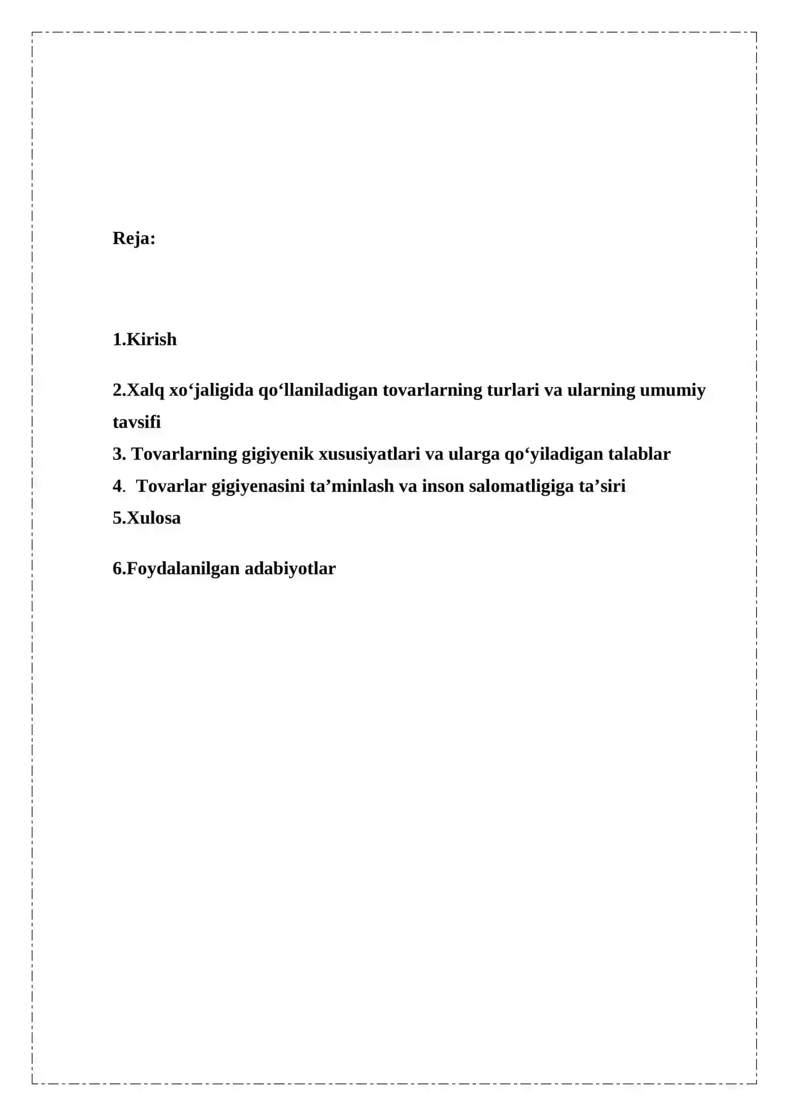 XALQ XO‘JALIGIDA QO‘LLANILADIGAN TOVARLAR VA ULARNING GIGIYENASI. 2