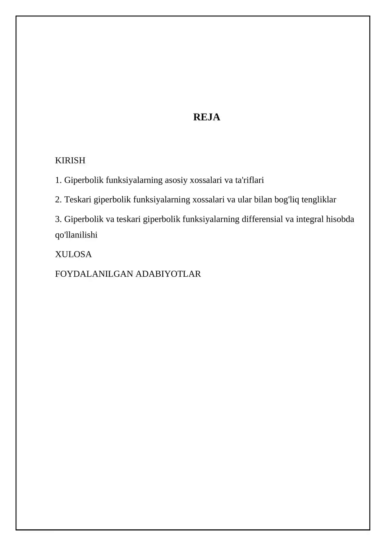 Giperbolik va teskari giperbolik funksiyalar 2