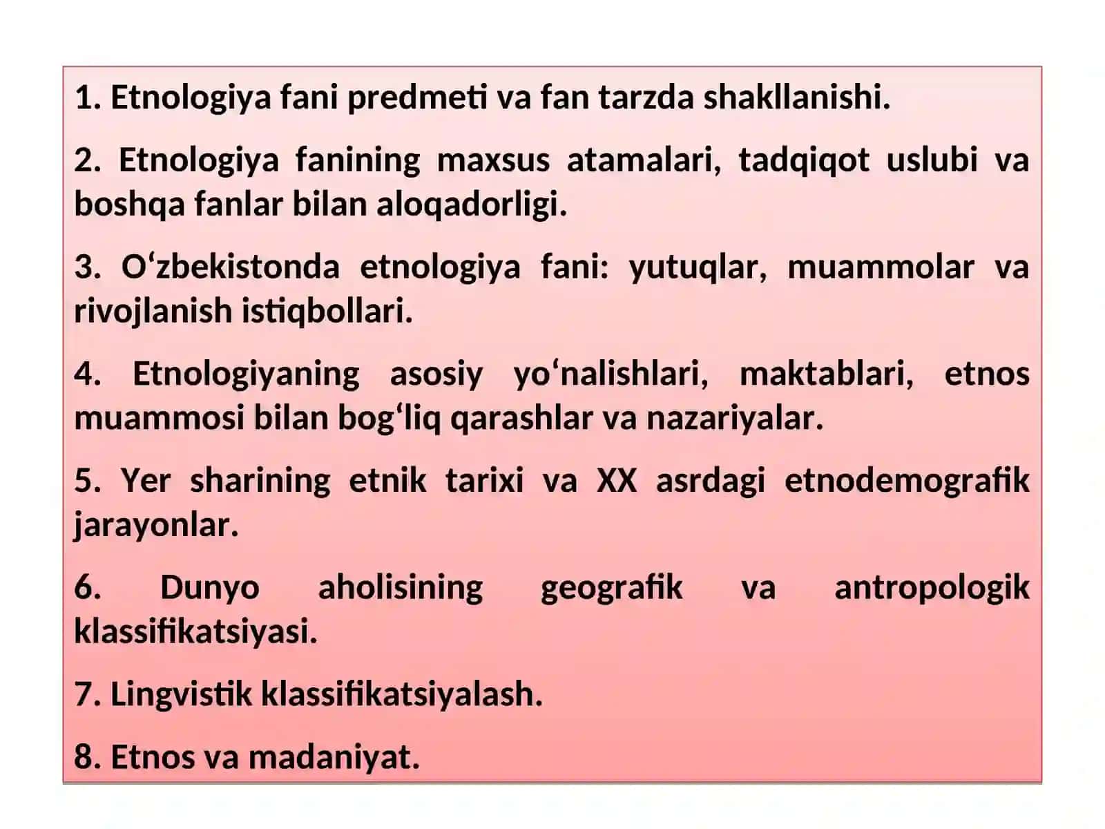 DUNYO XALQLARI KLASSIFIKATSIYASI VA DUNYO XALQLARINING ETNOLOGIK TAVSIFI 2