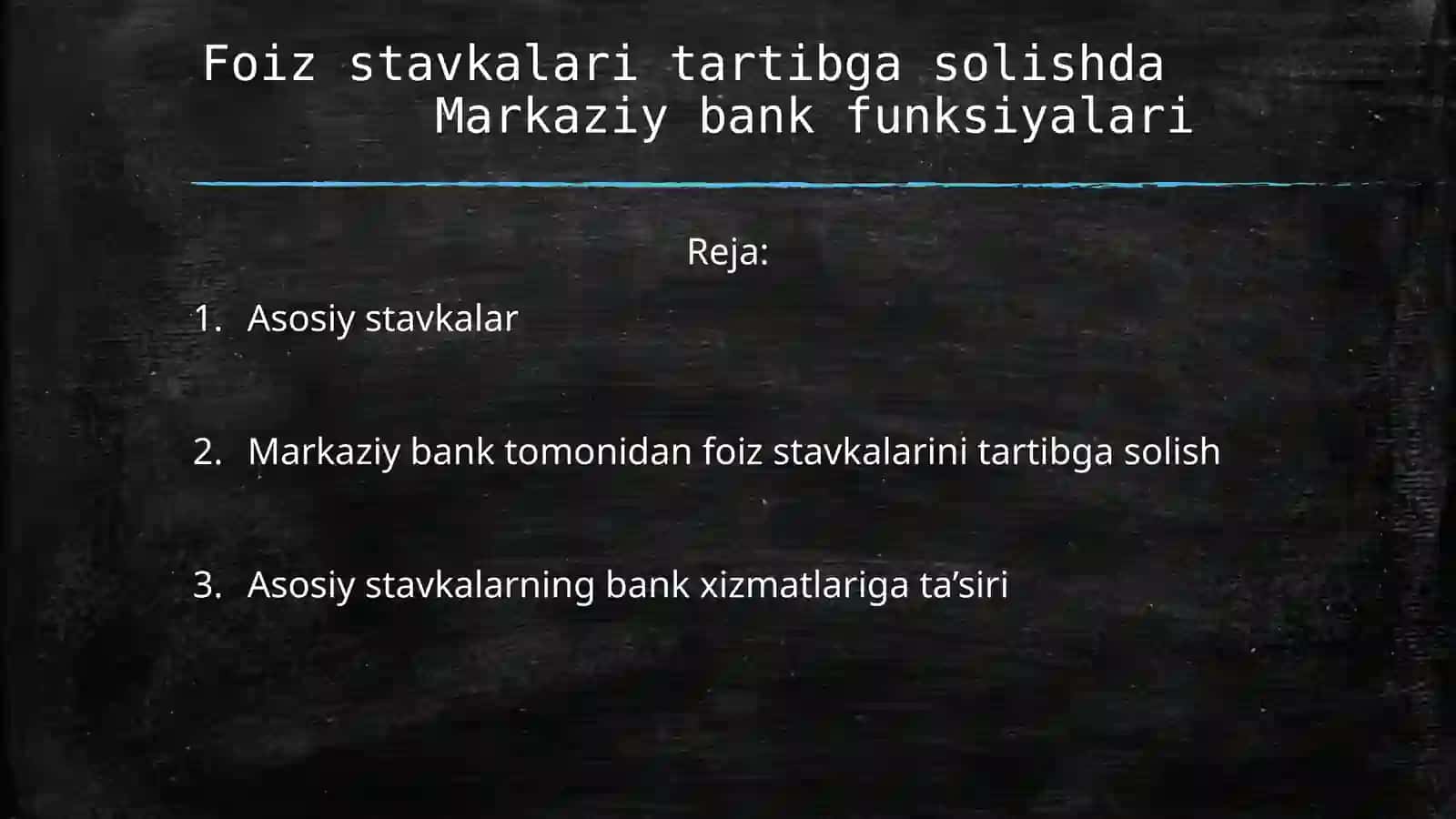 Foiz stavkalari tartibga solishda Markaziy bank funksiyalari 2