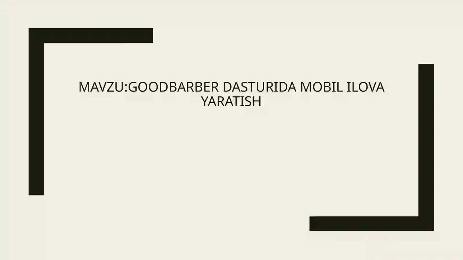 GoodBarber dasturida mobil ilova yaratish 2