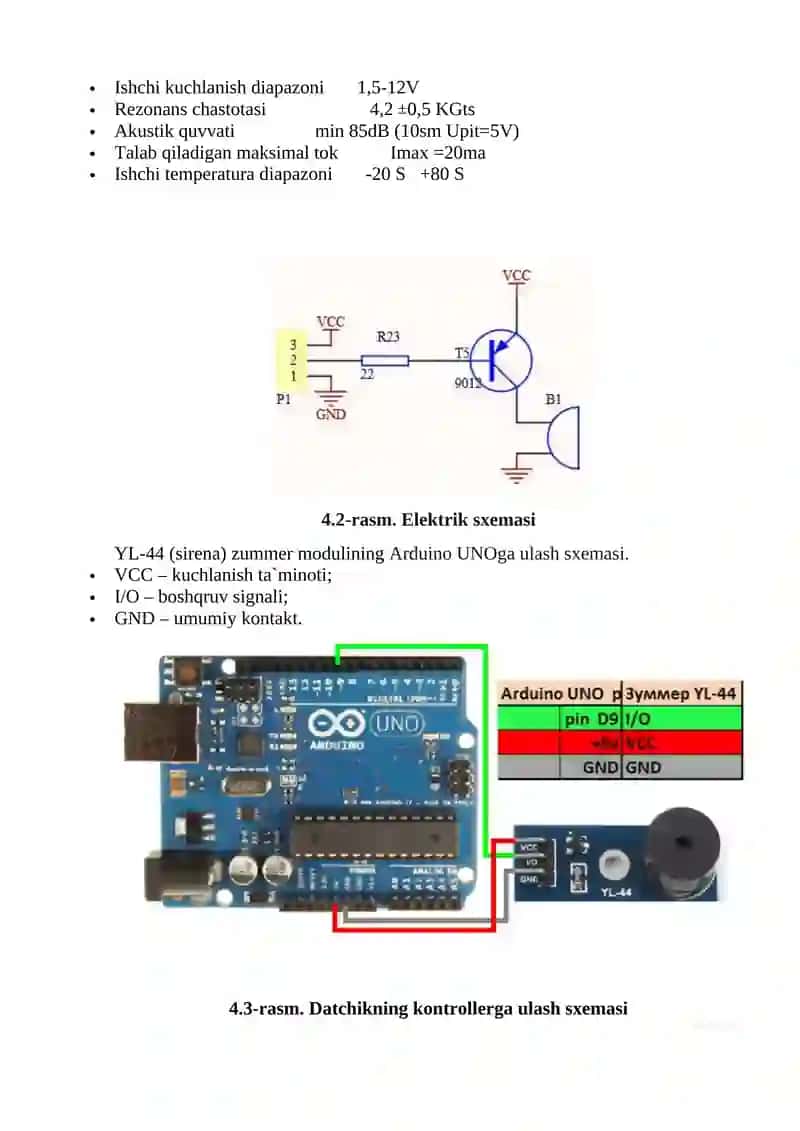 Signalizatsiyalash tizimini “Arduino UNO” mikrokontrolleri yordamida boshqarish 2