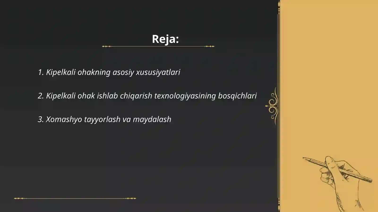 Kipelkali ohak ishlab chiqarish texnologiyasi va qo’llanilishi 2