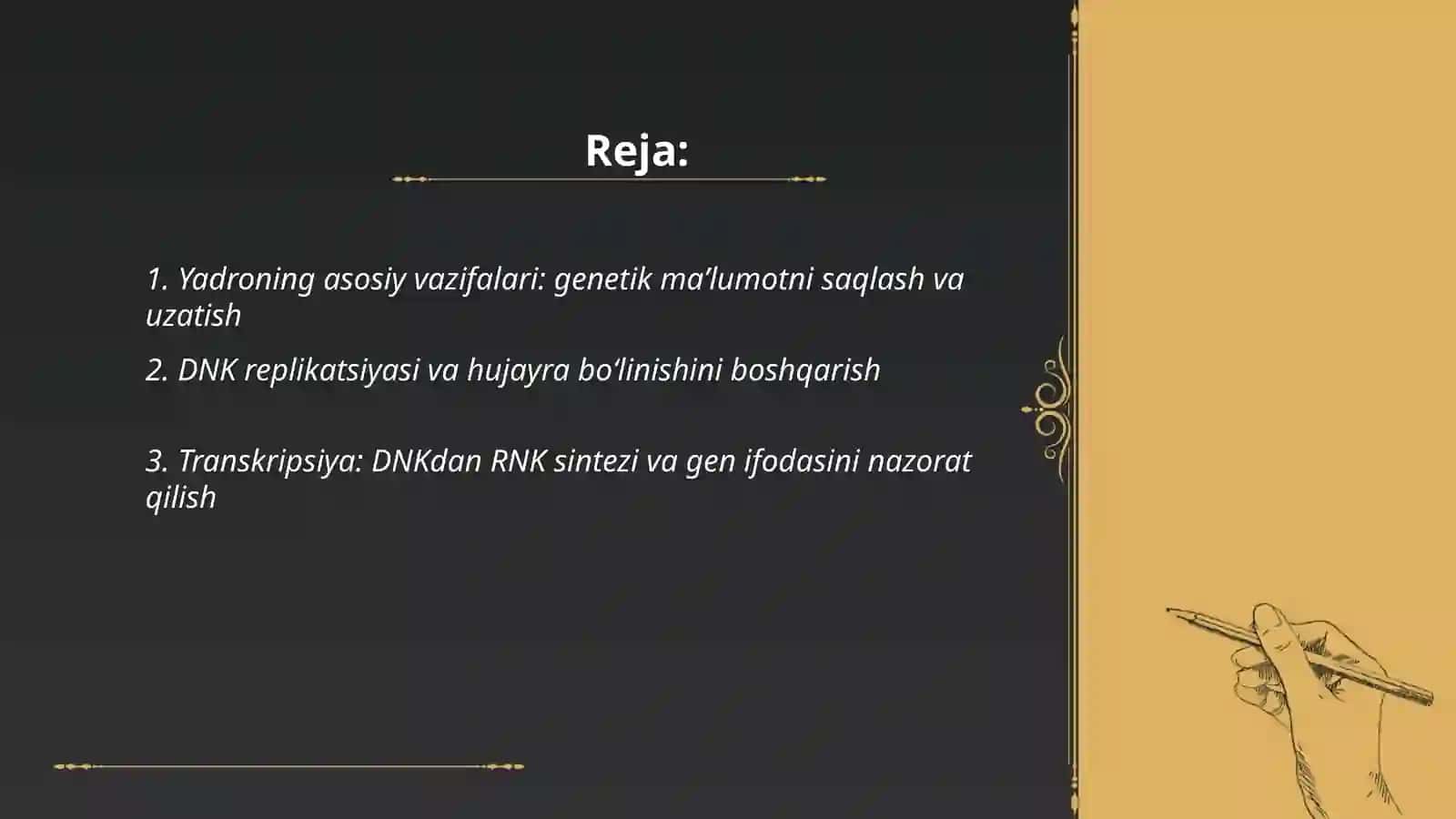 Hujayra yadrosining hujayradagi roli 2