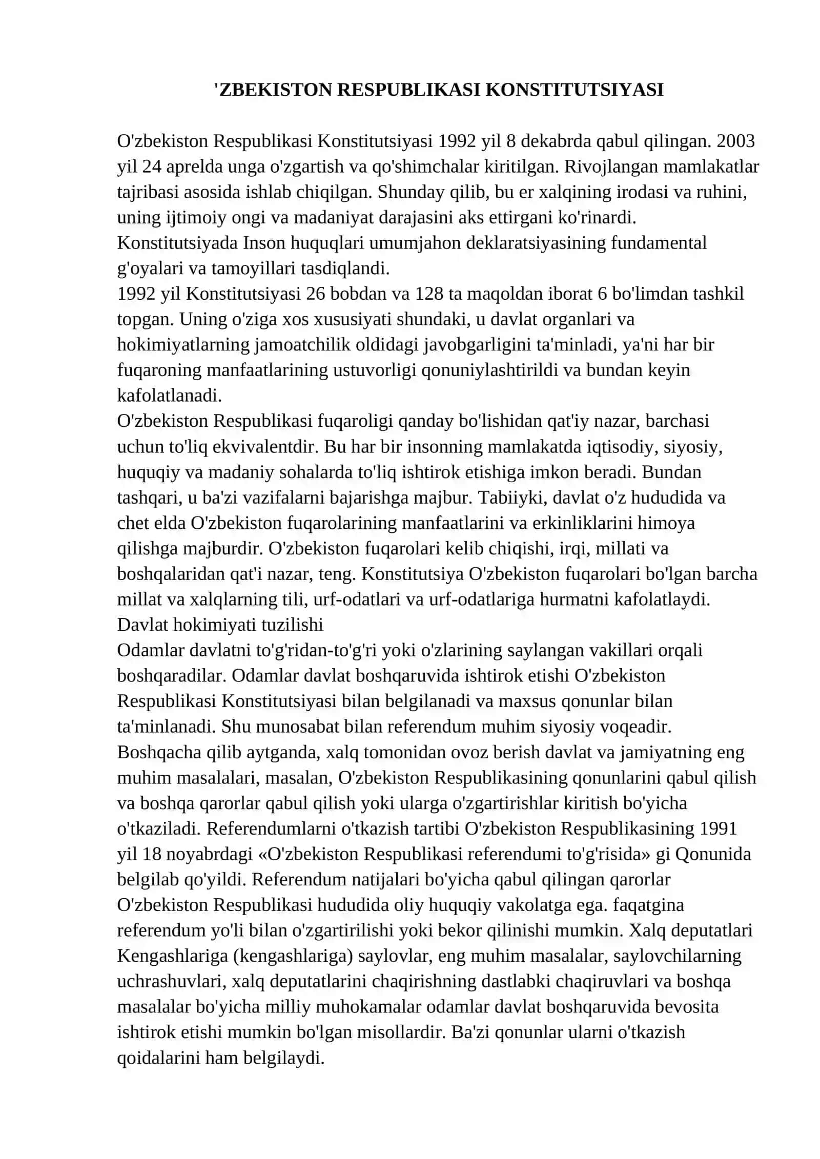 THE CONSTITUTION OF THE REPUBLIC OF UZBEKISTAN 2