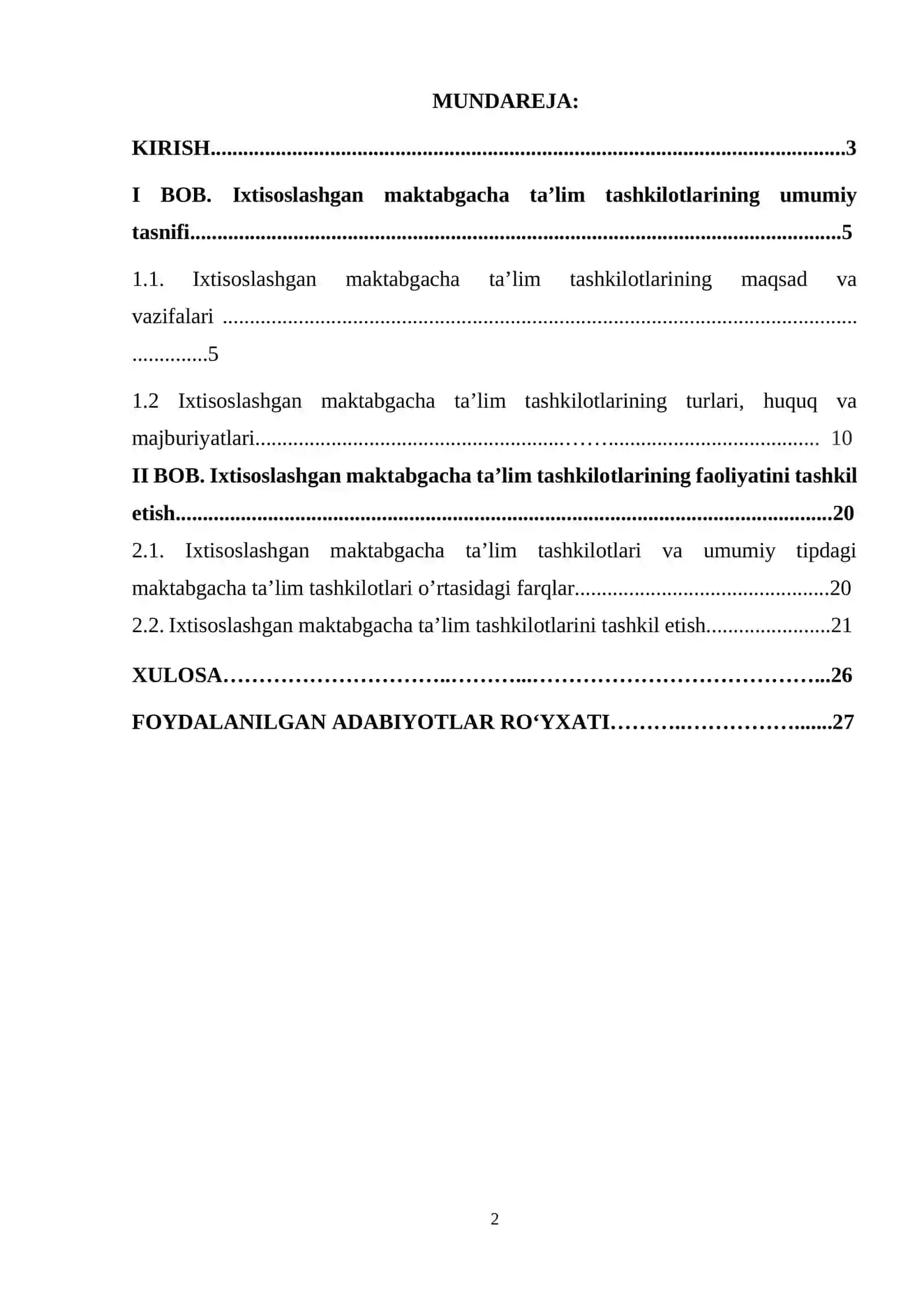 MAKTABGACHA PEDAGOGIKA KURS ISHI 2
