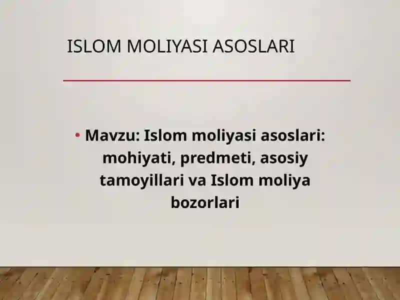 Islom moliyasi asoslari 2