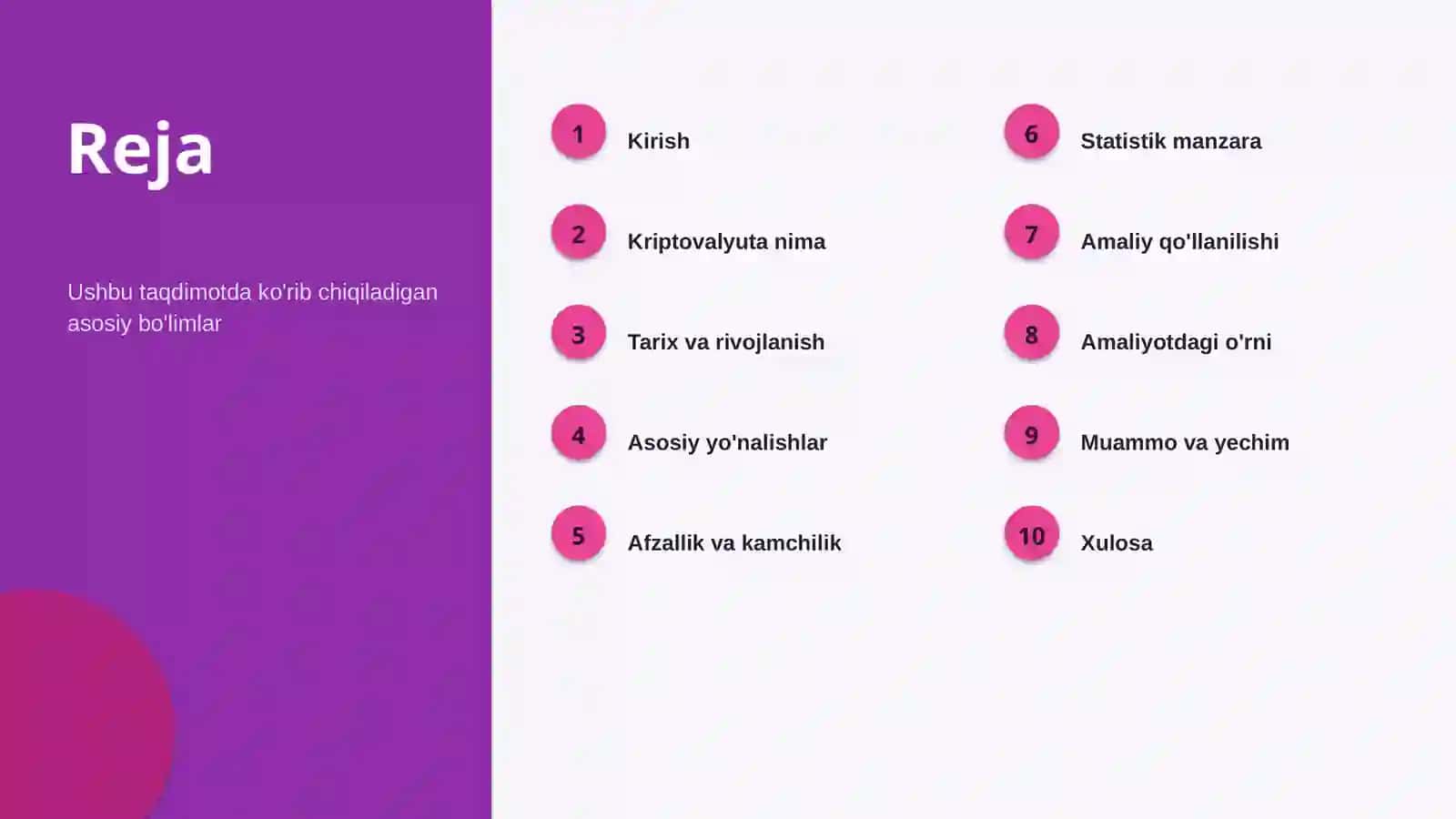 Kriptovalyuta Taqdimotlar/Iqtisodiyot 2