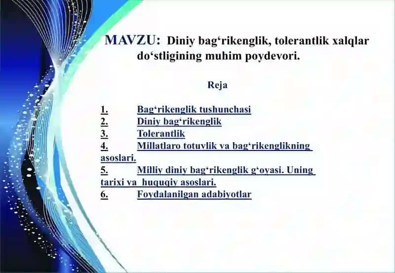 Diniy bag‘rikenglik, tolerantlik—xalqlar do‘stligining muhimpoydevori 2