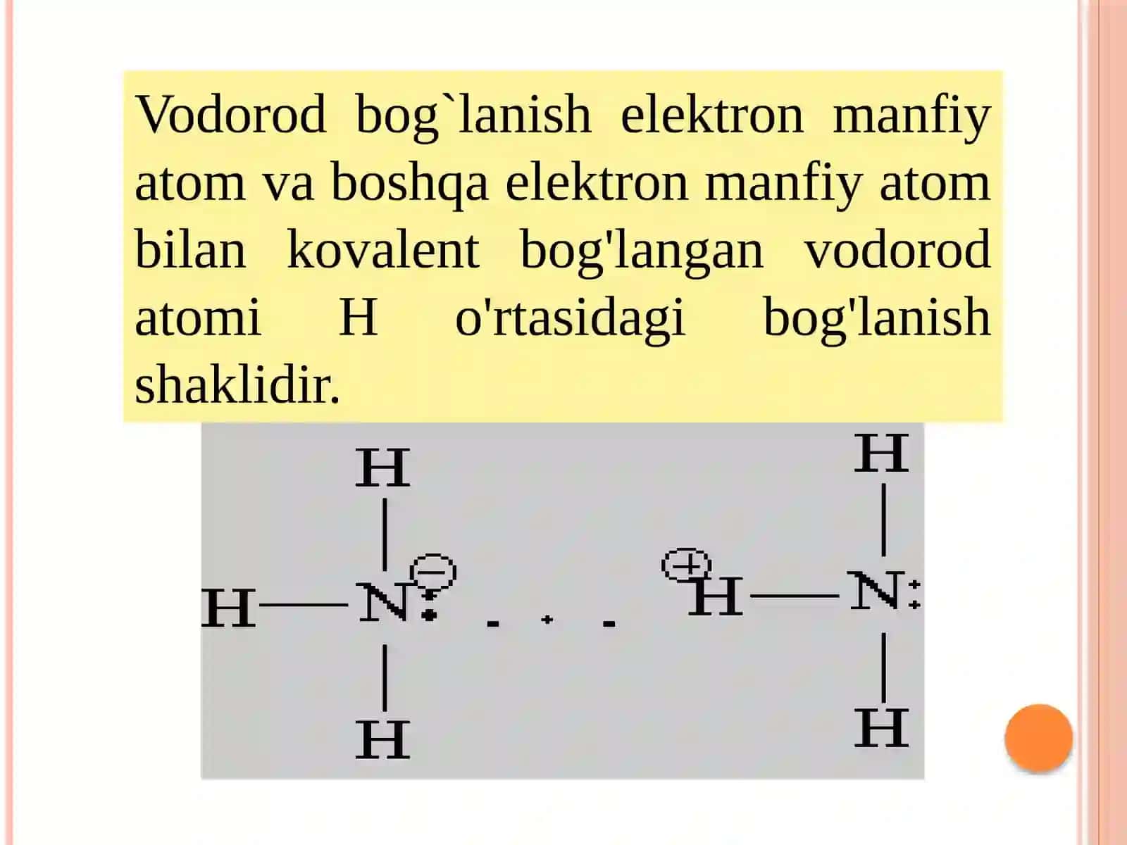 Vodorod bog‘lanish energiyasi 2